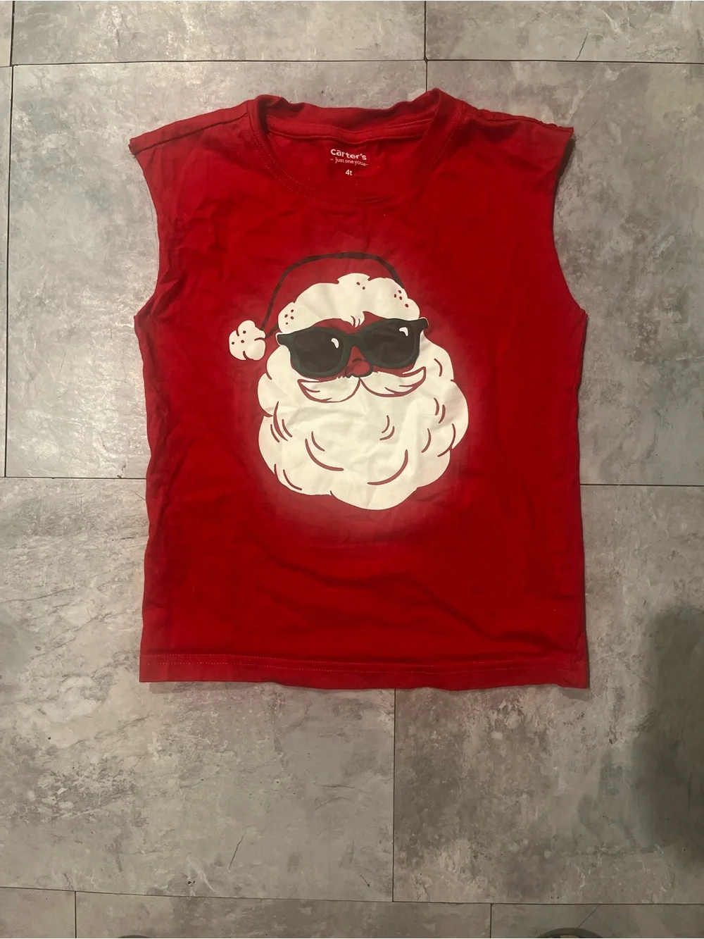 Carter's Red Sleeveless Santa Graphic Tank